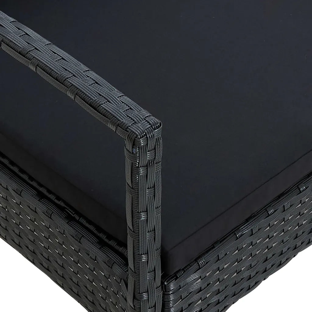 Sedia da Giardino con Cuscino in Polyrattan Nero 45797