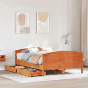 Giroletto senza Materasso-Struttura Letto Marrone Cera 140x200cm Massello Pino 140717