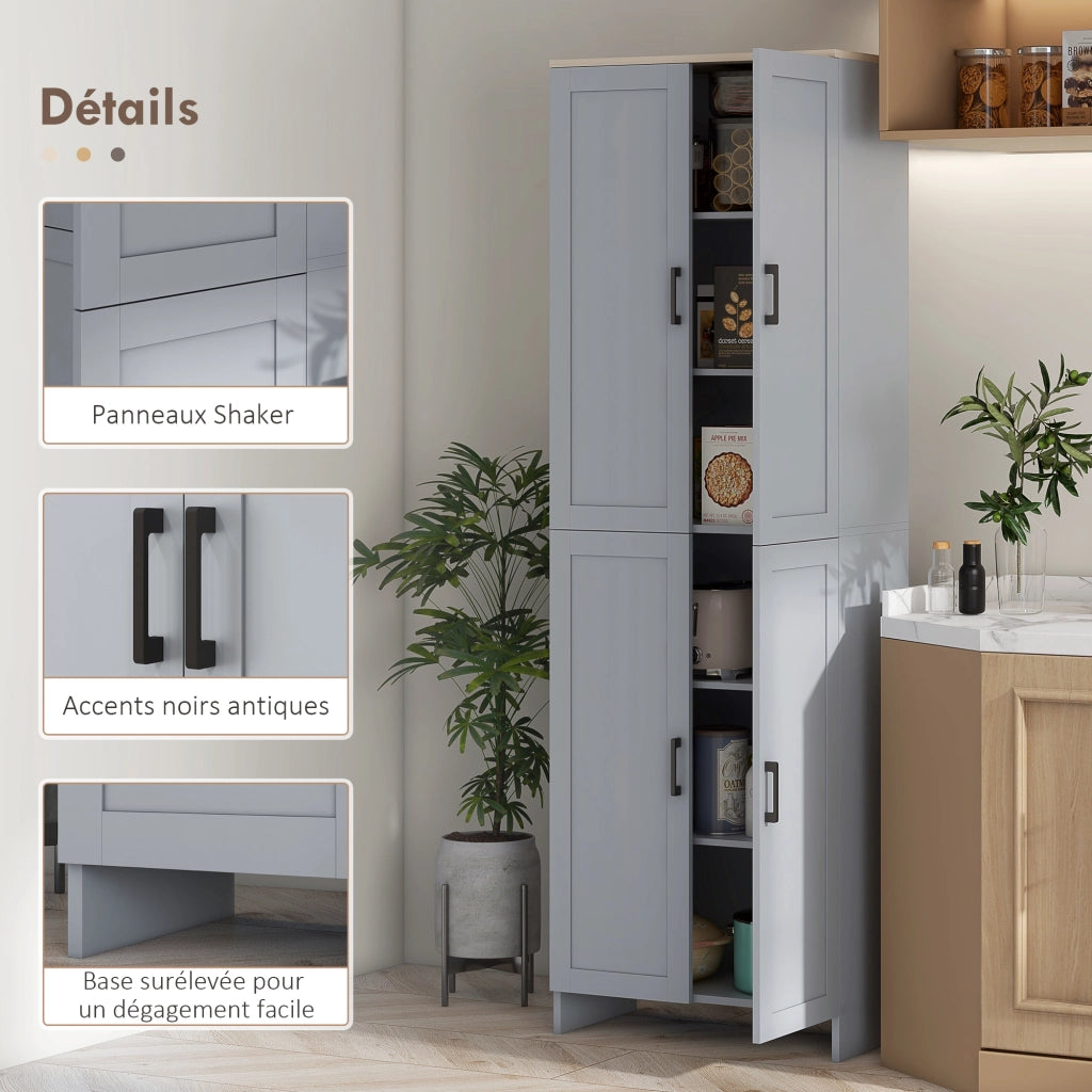Armadio Cucina Alto ¨C zephmum ¨C Grigio 170 cm