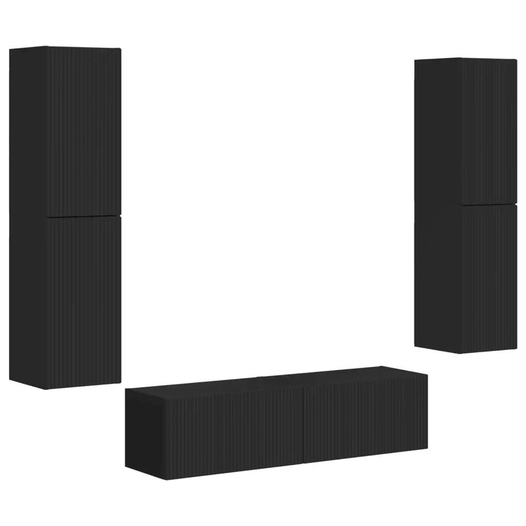 Set mobile TV 6 pcs Nero Legno multistrato 3409124