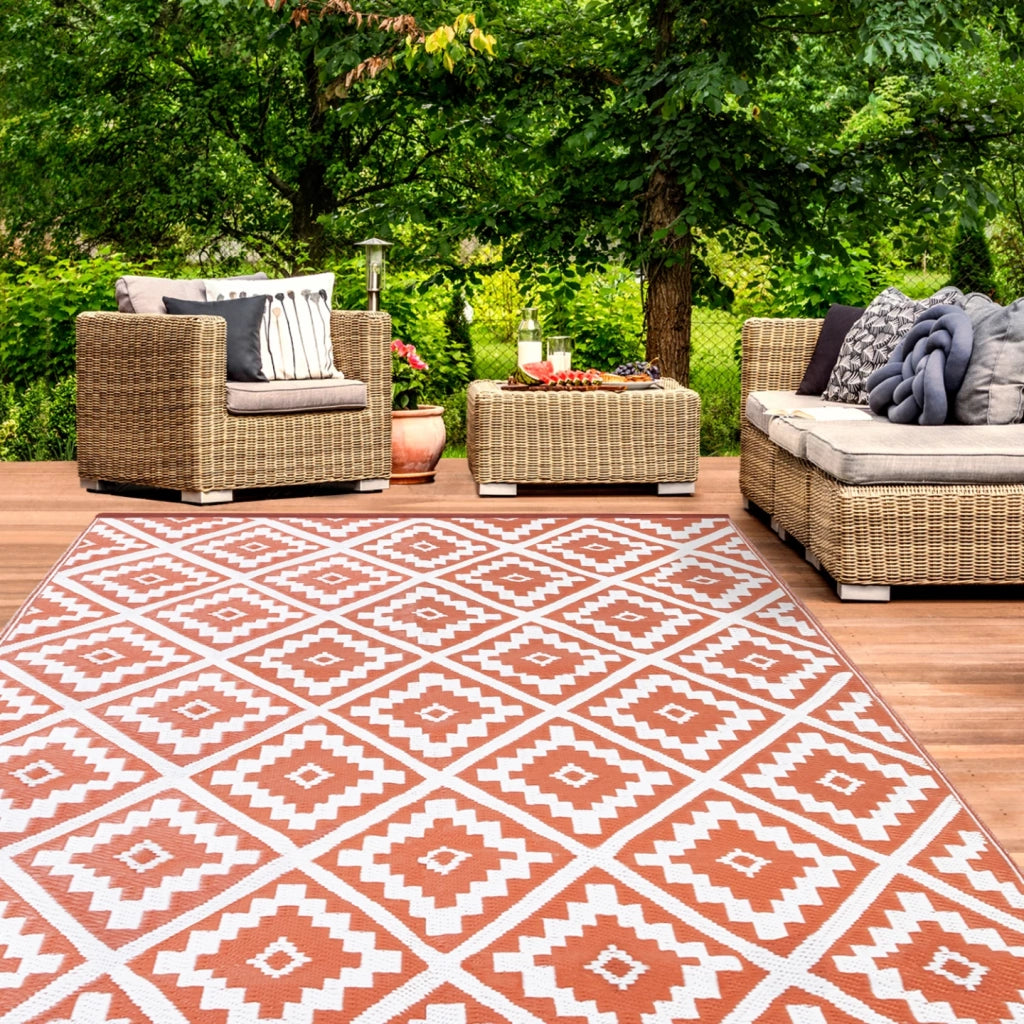 IDMarket - Tappeto per esterni BAHAMAS terracotta 180 x 280 CM