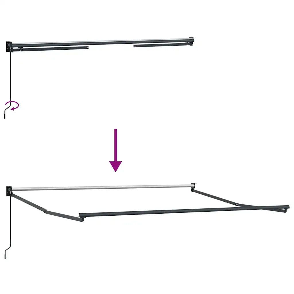 Tenda da Sole Antracite e Bianca 3x2,5 m Tessuto e Alluminio 3216108