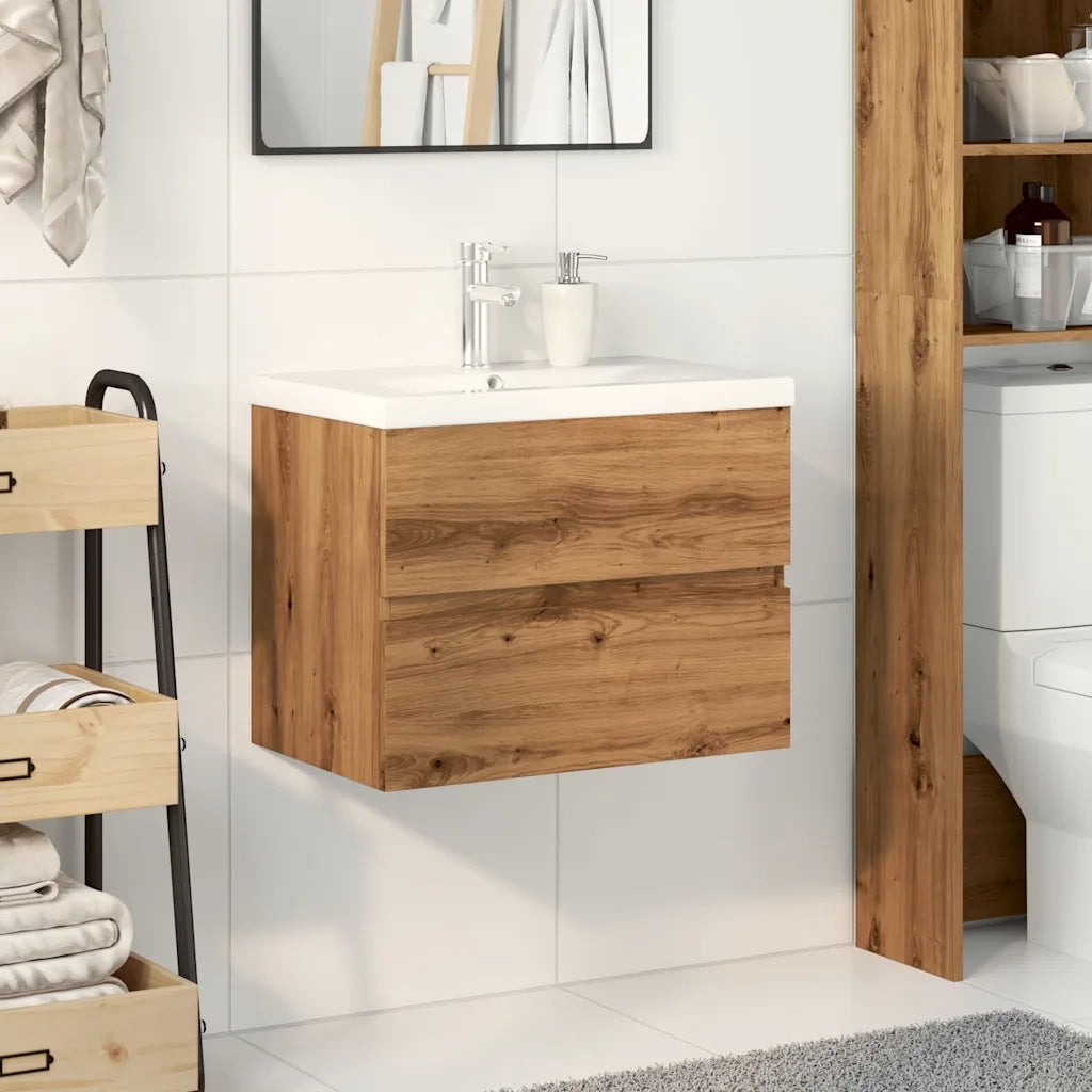 Mobile con Lavabo Integrato Rovere Artigianale 3328922