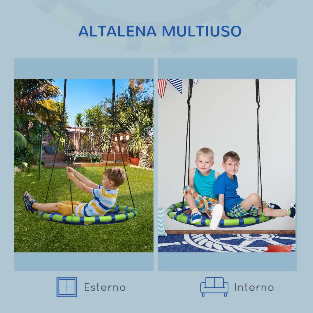 Altalena per Bambini da Giardino ¨C Minimal ¨C Blu, ?100cm
