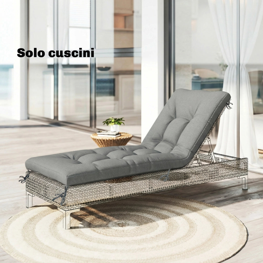 Cuscino per Poltrona da Esterno con Cinghie ¨C Xylo ¨C Grigio Chiaro