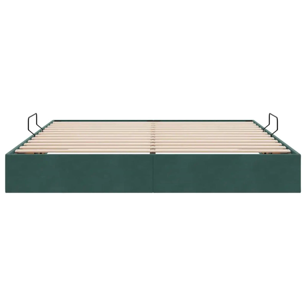 Letto ottomano Verde Scuro 160 x 200 cm Velluto 3442895