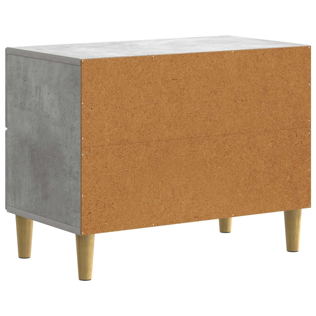 Comodino | Armadio da Notte | Mobiletto da notte con cassetto Grigio Cemento 62 x 34,5 x 48 cm