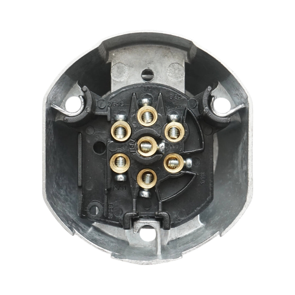 Presa per rimorchio in alluminio a 7 pin 6V/12V codice OEM TM3000B Breckner Germany