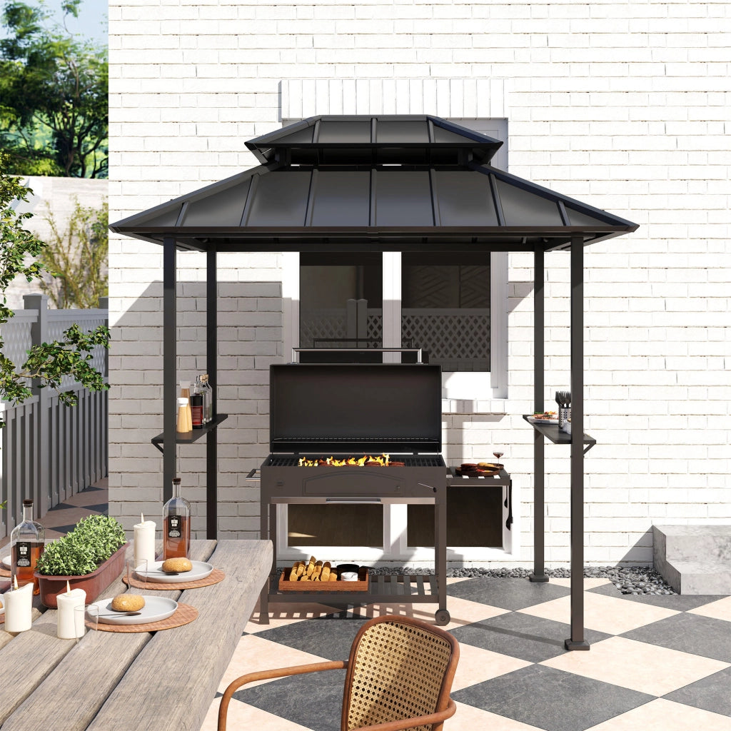Tettoia Barbecue ¨C Minimal ¨C Nero 244x184x258 cm