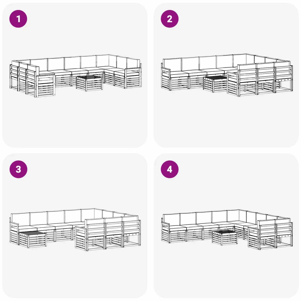 Set di divani da esterno 8 pcs Bianco e Antracite 3392612