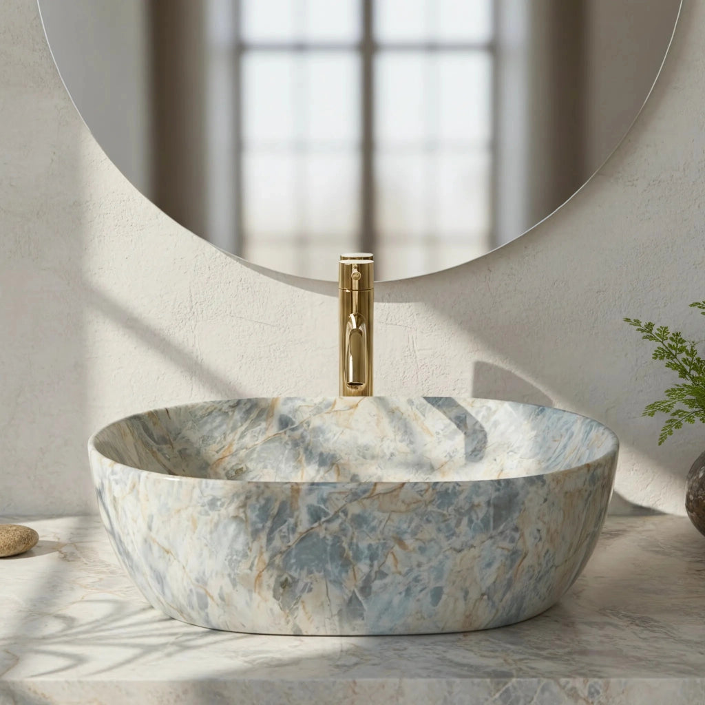 Lavabo Da Appoggio Rea Amelia Ruststone 48