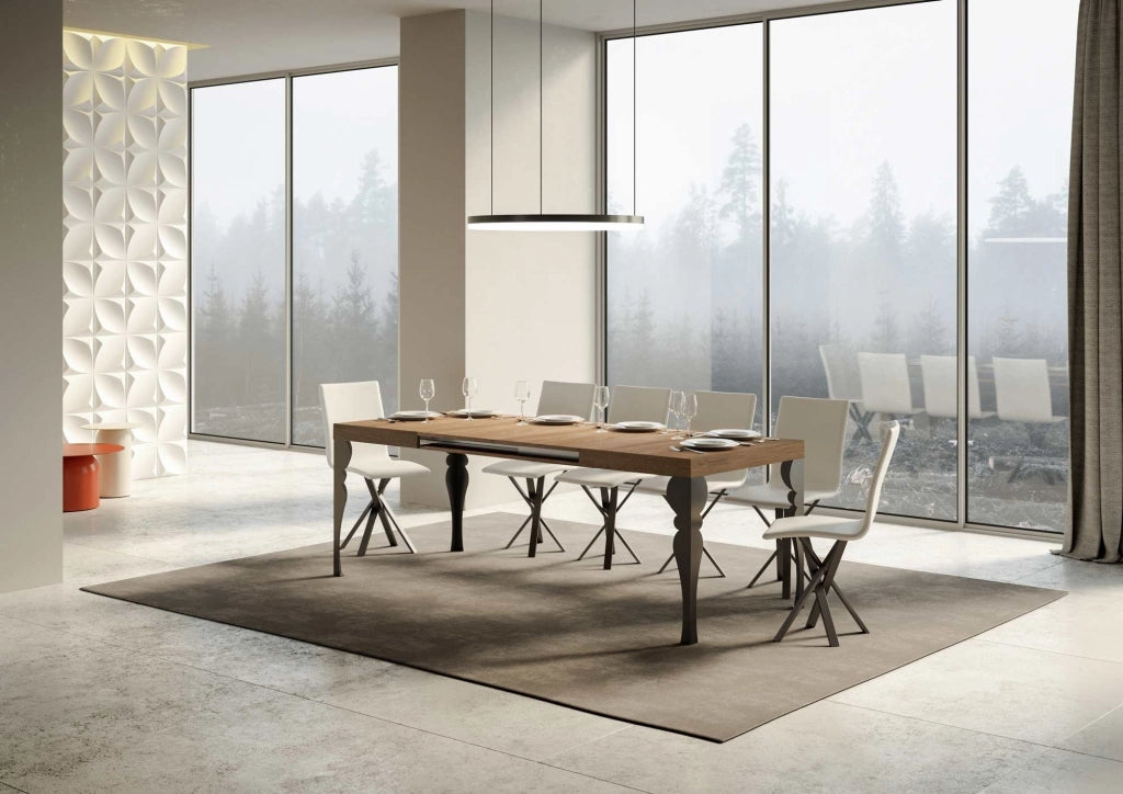 Tavolo allungabile 160/244x80 cm Paxon quercia natura gambe antracite