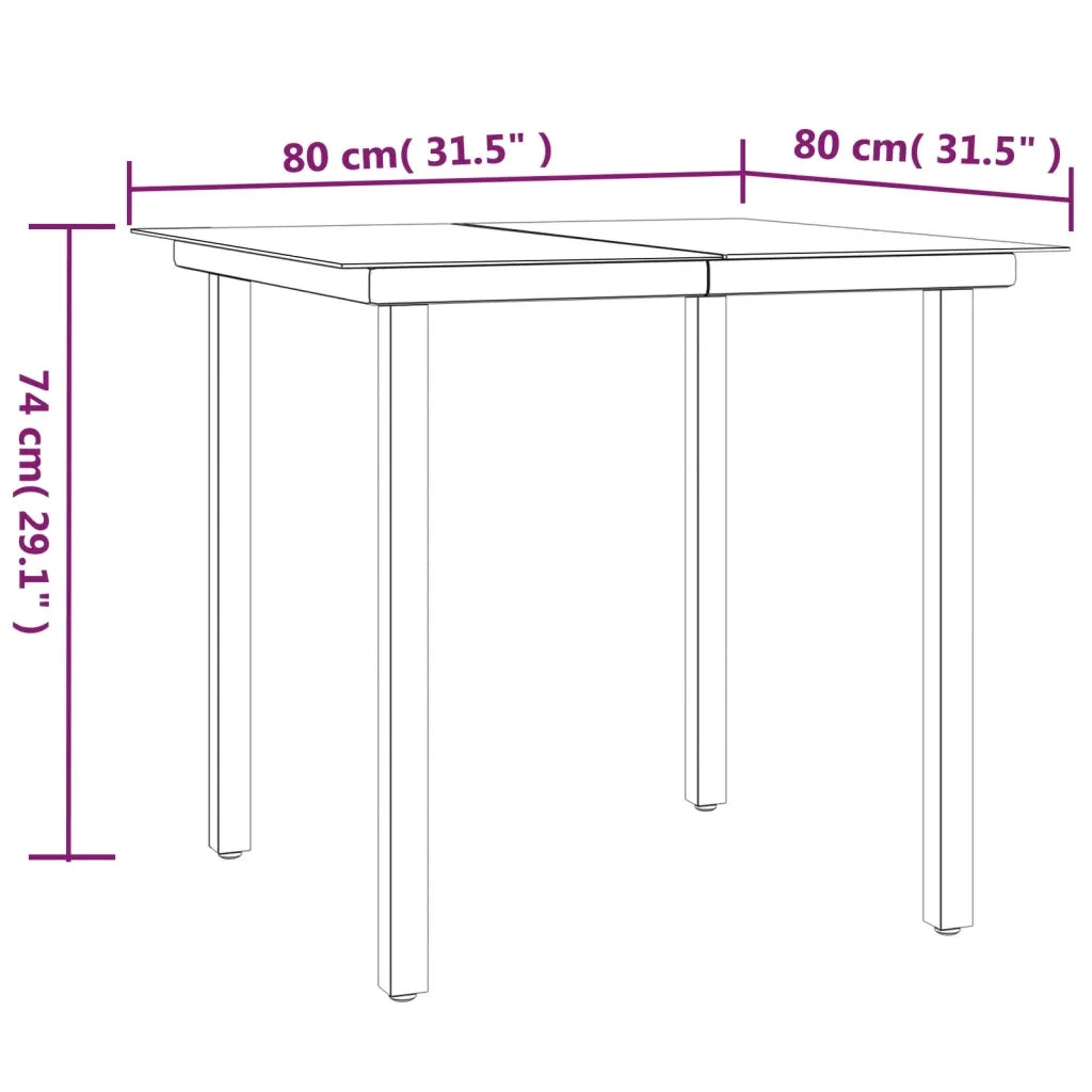 Set da Pranzo da Giardino 5 pz con Cuscini Beige in Polyrattan 3213632