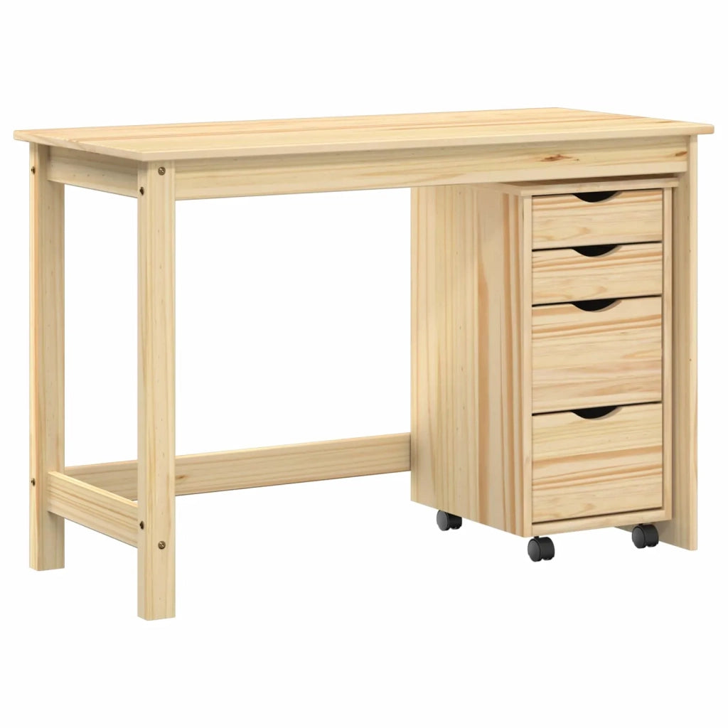 Set scrivania e mobiletto su ruote MOSS 2 pcs Marrone 3438794