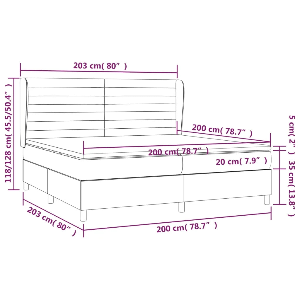 Giroletto a Molle con Materasso Tortora 200x200 cm in Tessuto
