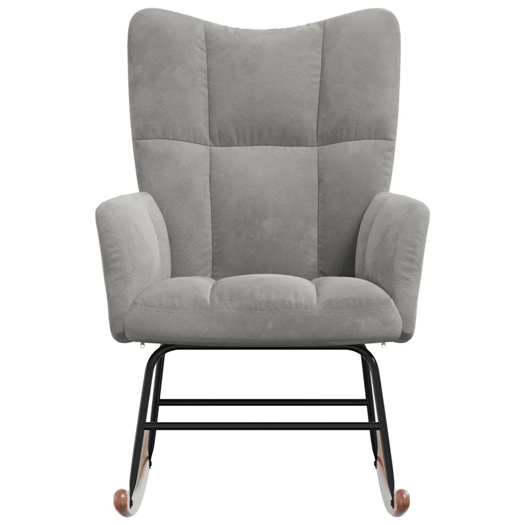 Sedia a Dondolo Grigio Chiaro in Velluto 328139