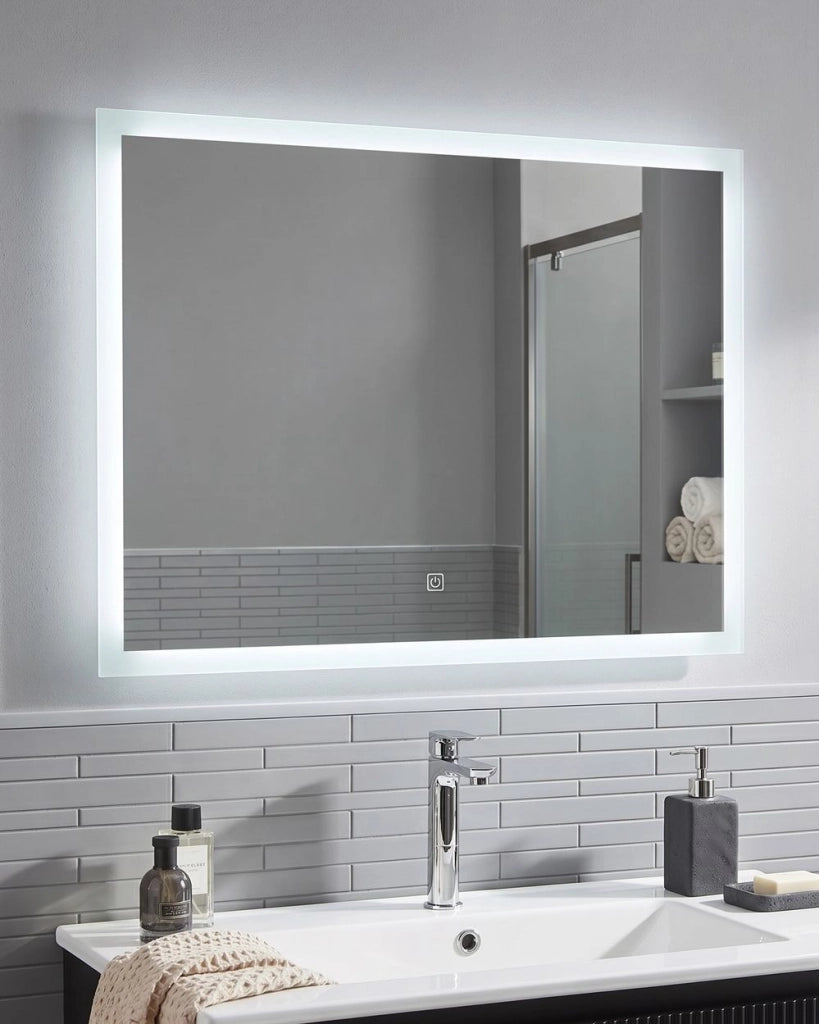 Specchio da bagno illuminato a LED Rettangolare 60 x 80 cm Glamour