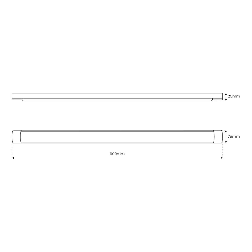 Plafoniera lineare LED 27W 90cm 4000K bianca IP20
