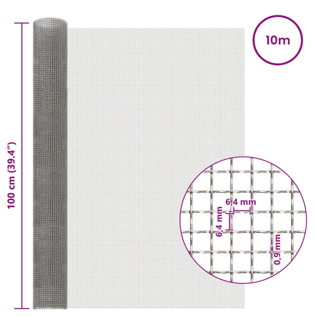 Rete per schermatura 100 x 1000 cm 3 Mesh Argento 42039640