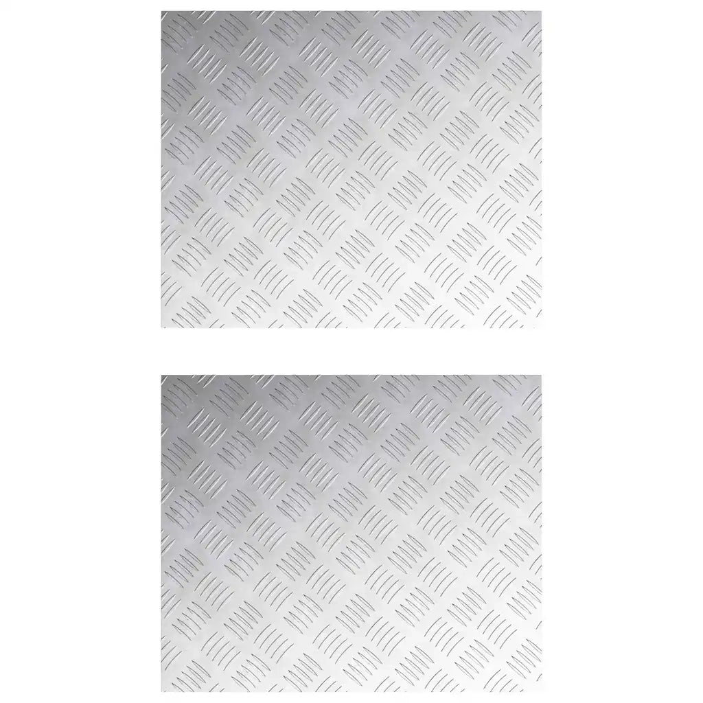Gradini per Scale 2 pz | Tappetini per scale autoadesivi Argento 60 x 50 cm Alluminio