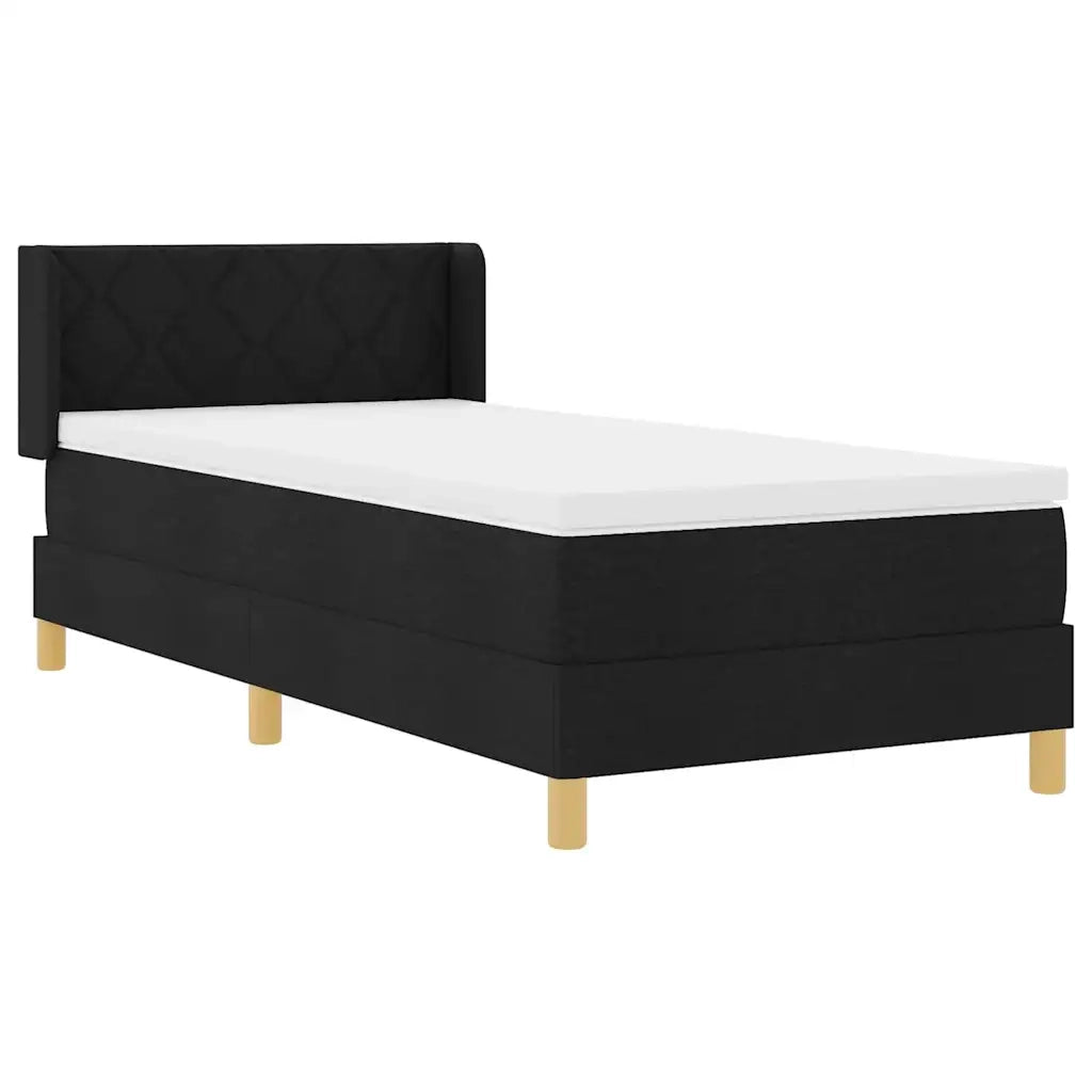 Letto a molle con materasso Nero 200 x 90 cm Tessuto 3341337
