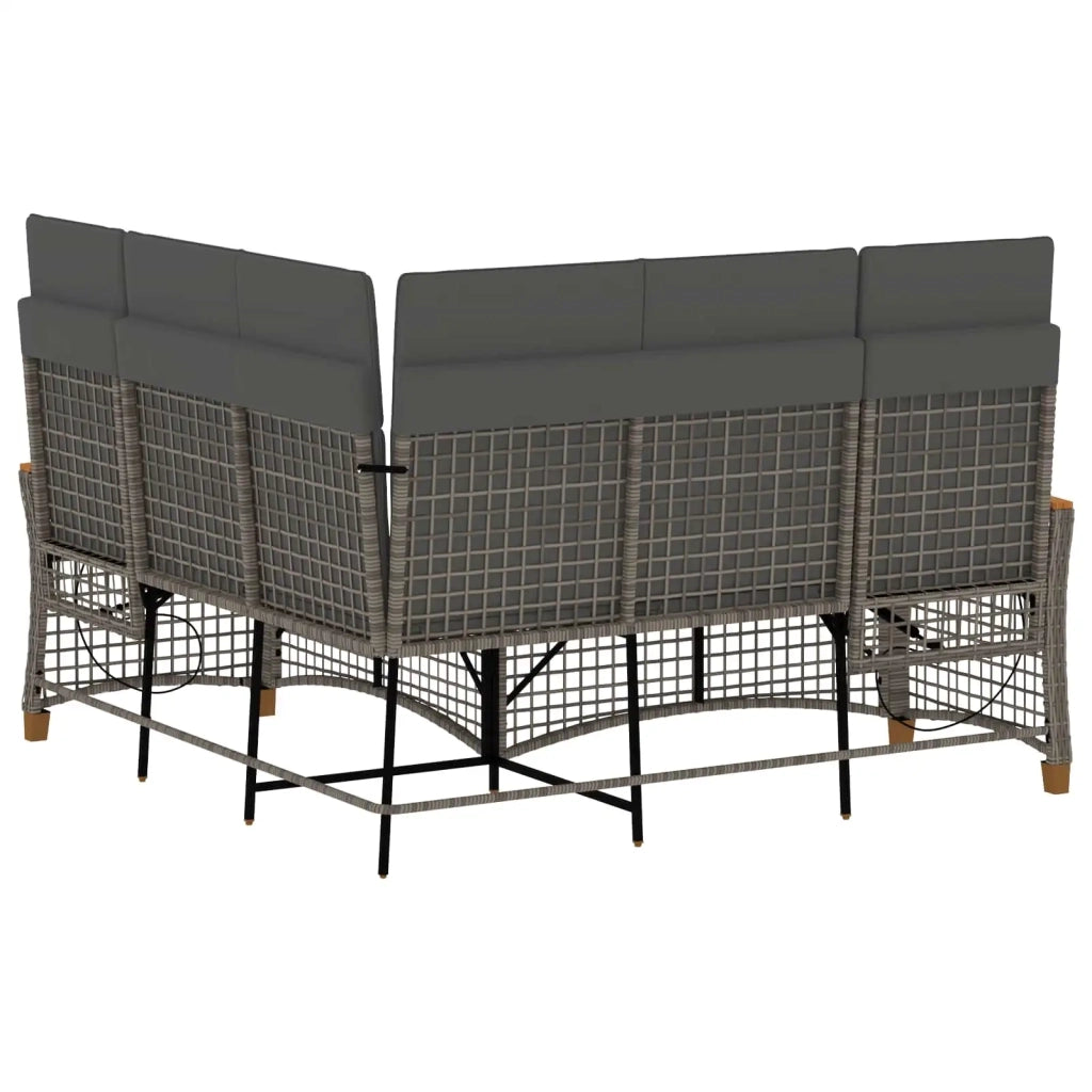 Set di Divani Recliner da Giardino Grigio e Grigio Scuro