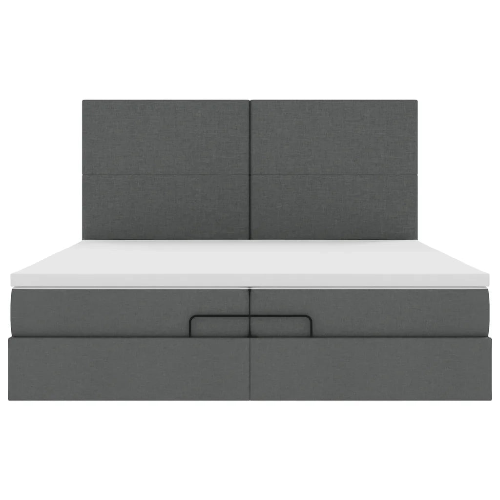 Struttura Letto Pouf con Materassi 200x200 cm in Tessuto 3313949