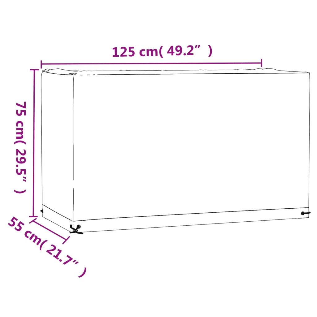 Coperture Mobili Giardino | Telone per mobili da esterni 2 pz 8Occhielli 125x55x75 Rettangolari