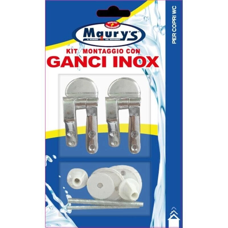 MAURY'S KIT MONTAGGIO PER COPRI WC CON GANCI INOX