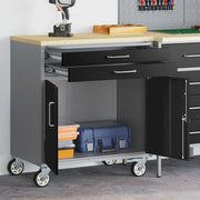 Banco da lavoro con cassetto Nero e Grigio 75 x 45 x 85 cm 4103487