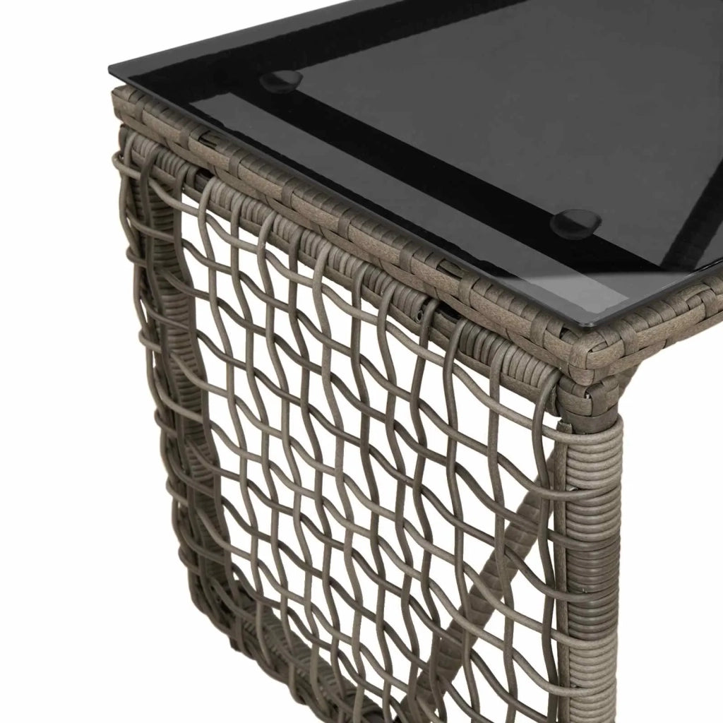 Tavolino da Giardino | Tavolo da Esterno Grigio e Nero 80 x 40 x 40 cm