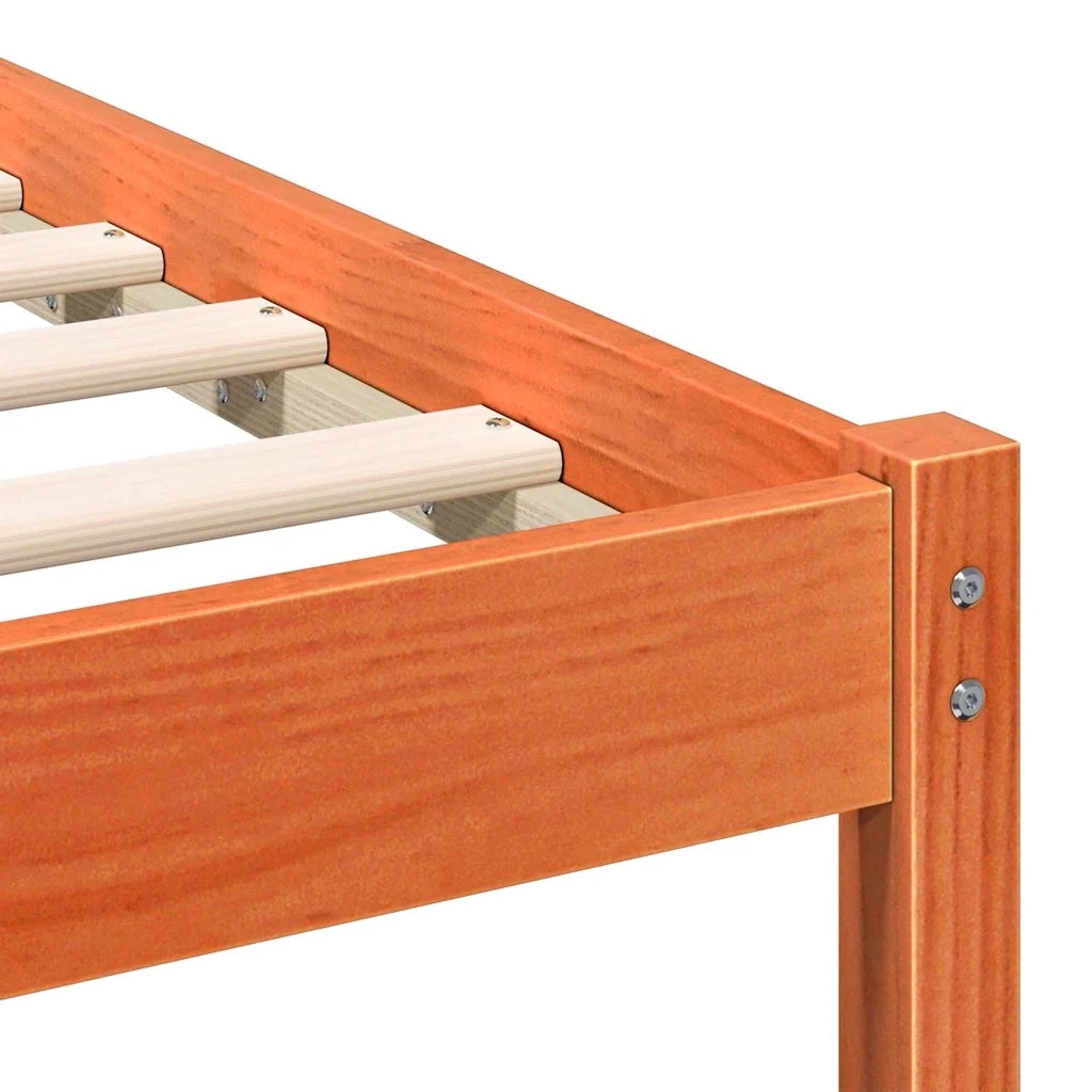 Letto singolo | Letto per adulti | Struttura del letto Marrone cerato 80 x 200 cm Pino massello