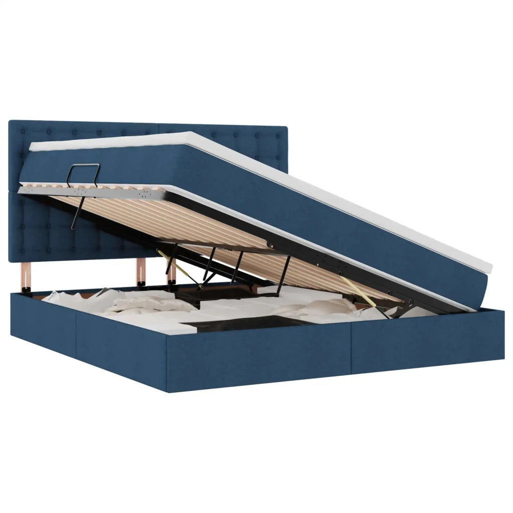 Letto con contenitore e LED con led Blu 180 x 200 cm Poliestere