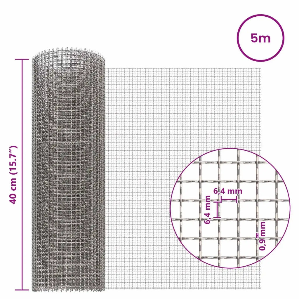 Rete per schermatura 40 x 500 cm 3 Mesh Argento 42039630