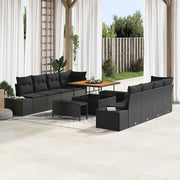 Set Divano da Giardino Nero 100 x 100 x 71 cm Poly Rattan 3364714