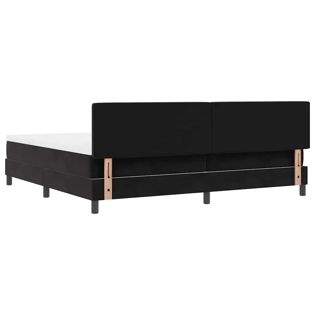 Letto a molle con materasso Nero 200 x 200 cm Velluto 3339196