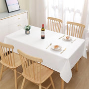 Telaio per tavolo con finitura in lino, lavabile, effetto loto, rettangolare, 140 x 180 cm, copri tavolo, impermeabile all'acqua, tovaglia per tavolo, protezione contro macchie, bianco
