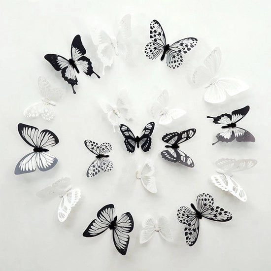 Sticker di farfalla 3D - Decorazioni per bambini - Ideali per la decorazione domestica - 72 pezzi - Perfetti per la camera da letto dei bambini - Creativi per la stanza dei bambini