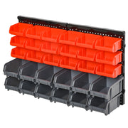 Libreria da Parete con Casse per Ripiano ¨C Minimal ¨C Rosso 37.5x18x63 cm