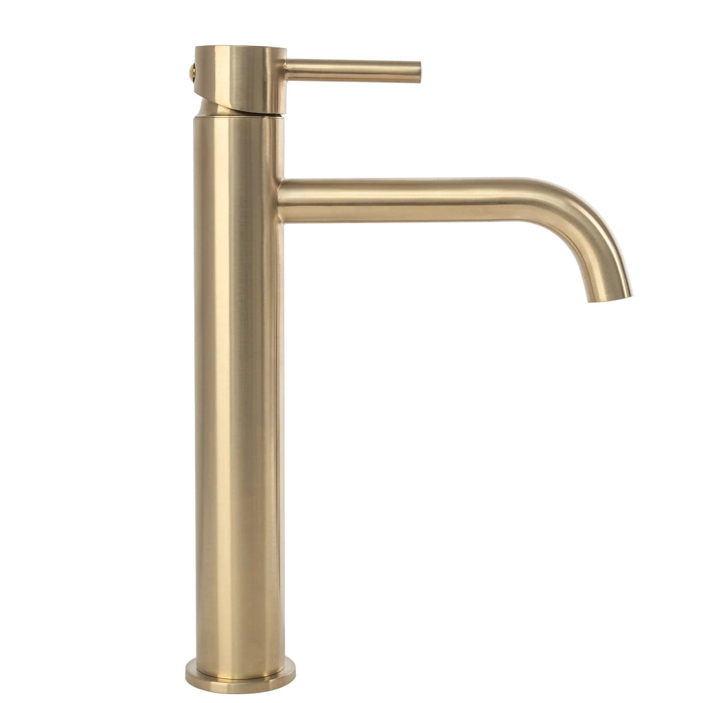 Rubinetto Da Lavabo Rea Lungo Brush Gold High