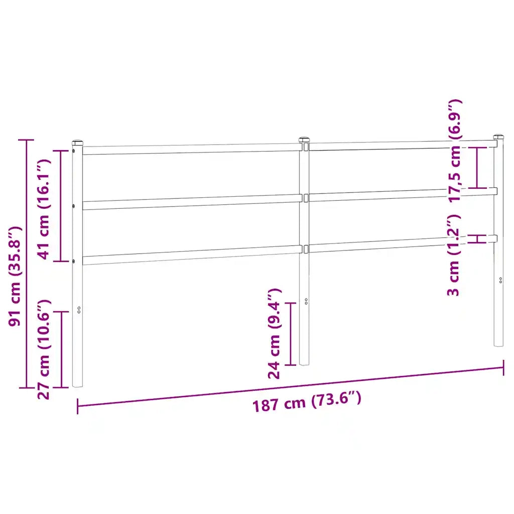 Testiera di Ricambio in Metallo Bianco 180 cm 355450