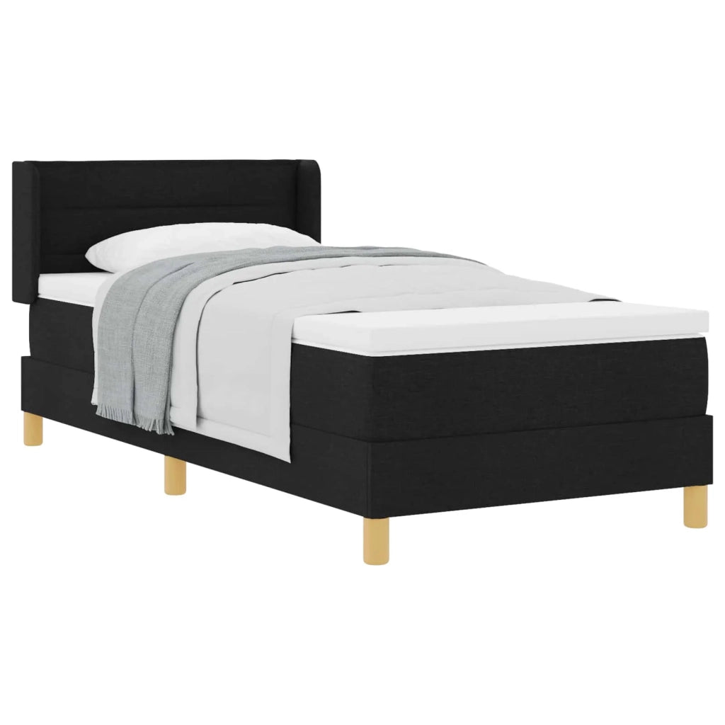 Letto a molle con materasso Nero 200 x 100 cm Tessuto 3341218