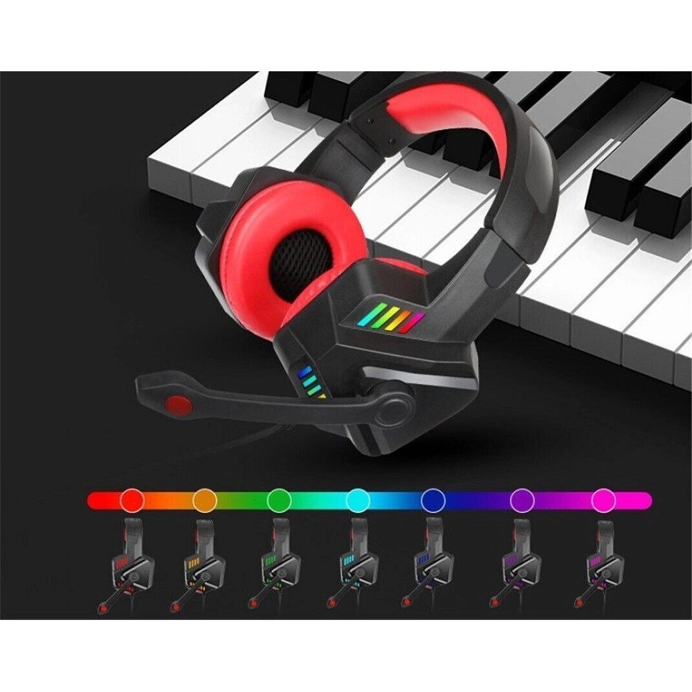 Trade Shop - Cuffie Gaming Con Microfono Per Pc Ps4 Xbox Console Illuminazione Led Rgb Gm301 -
