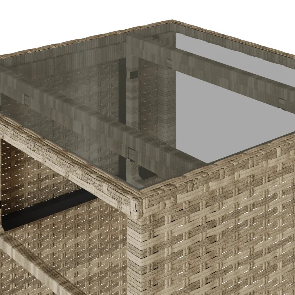Set da Bistrò 3 pz con Cuscini Grigio Chiaro in Polyrattan 4003874