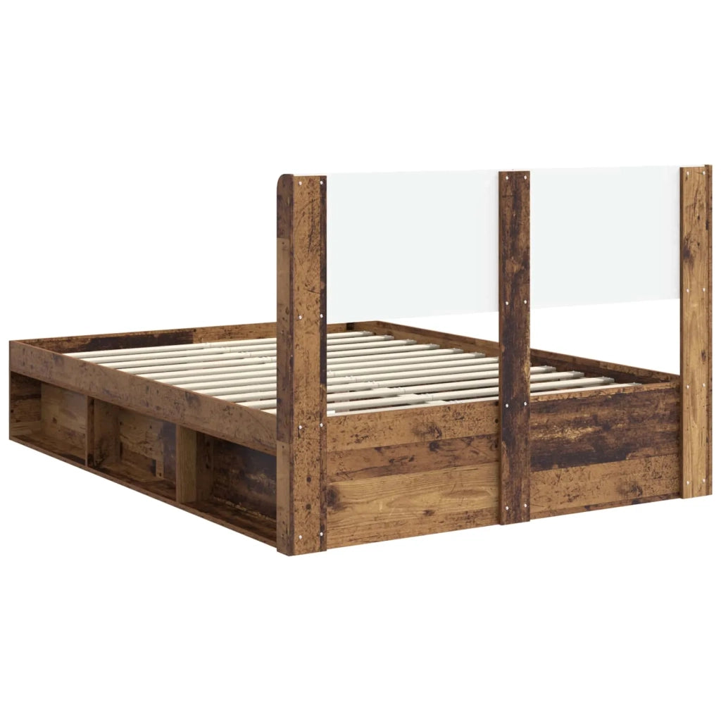 Struttura del letto con stoccaggio e testata Legno antico 3414241
