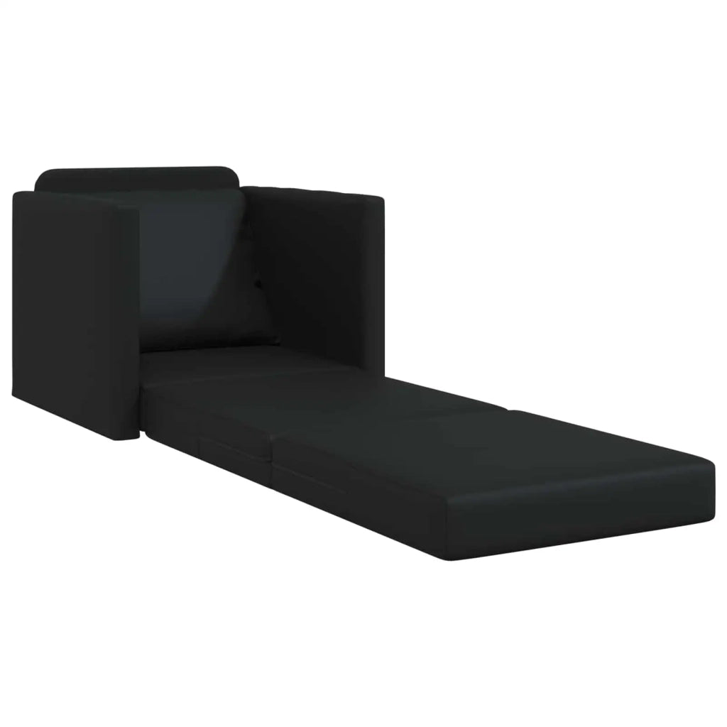 Divano letto | Sof¨¤ letto | Letto singolo 60cm Nero Pelle Artificiale