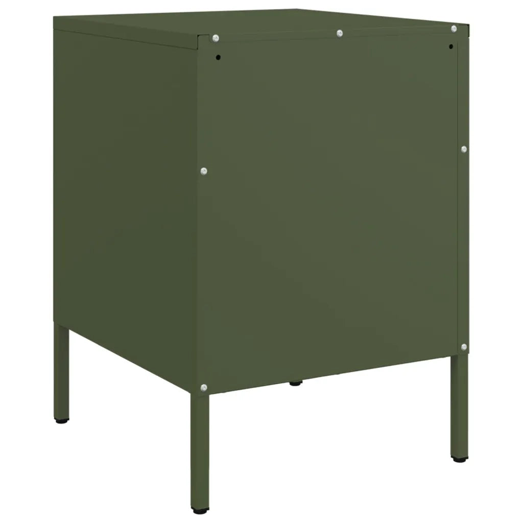 Comodini 2 pz Verde Oliva 36x39x50,5 cm in Acciaio 842919