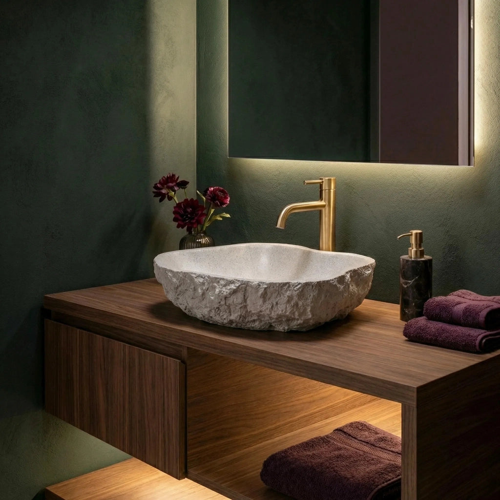 Lavabo Da Appoggio Rea Isla Greige