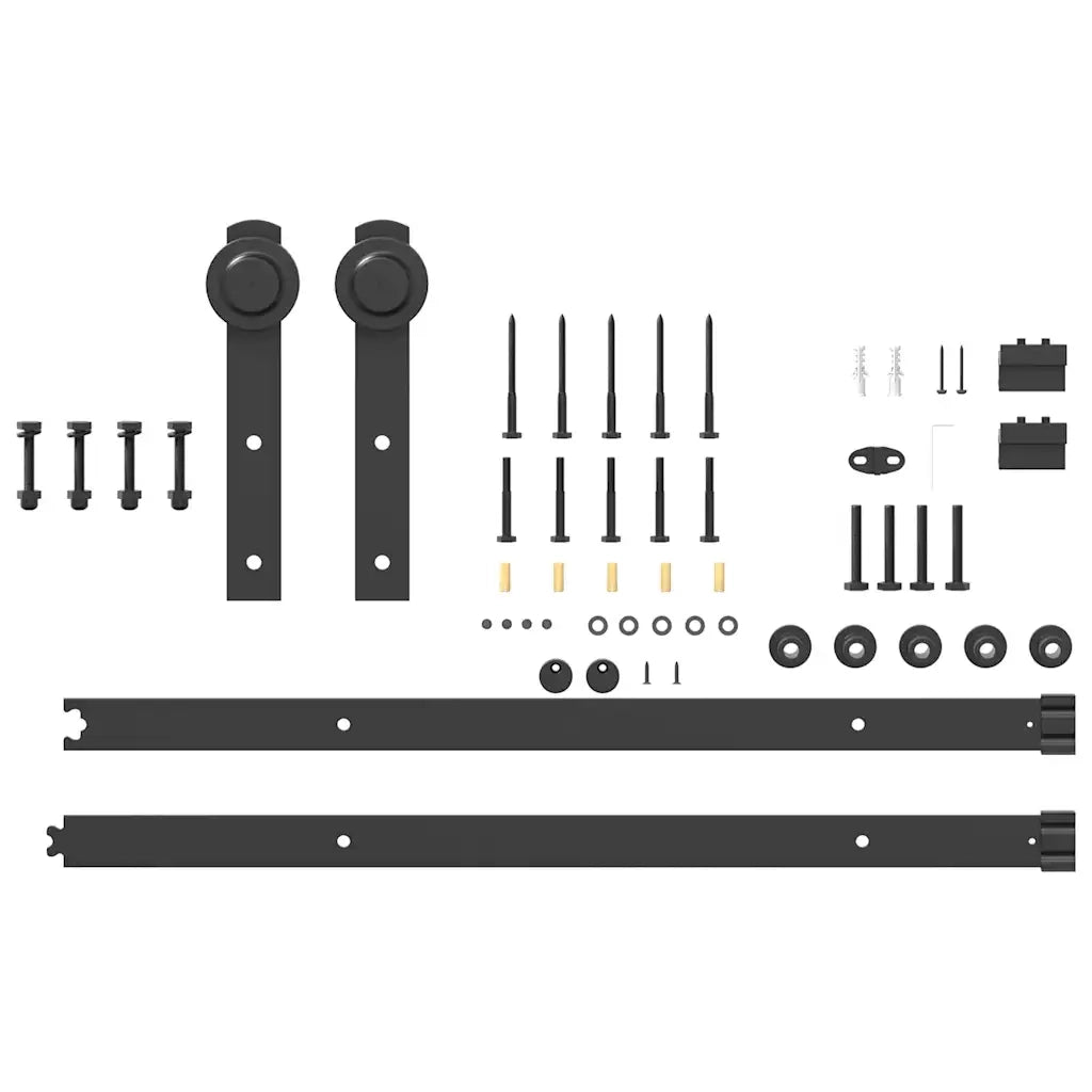 Kit di Binari per Porte Scorrevoli 152 cm Acciaio Nero CFW2930267