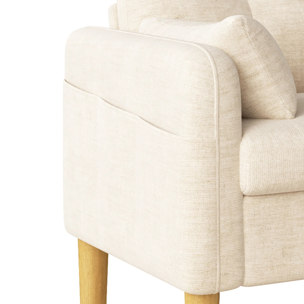 DIVANO 2 posti 119x78x85 cm in chenille beige
